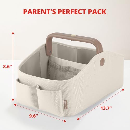 Skip Hop Diaper Caddy Organizer with Touch Sensor Night Light Nursery Style Oat - Image 3