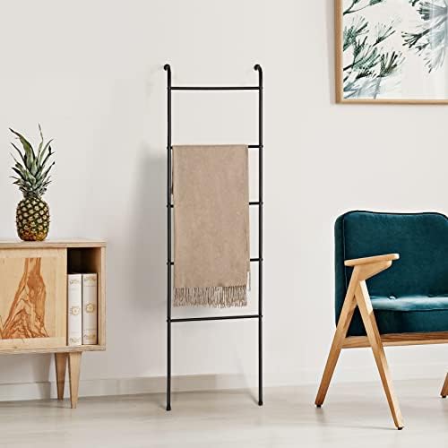 Blanket Ladder Black Towel Ladder for Bathroom Metal Blanket Rack for Living Room - Image 6