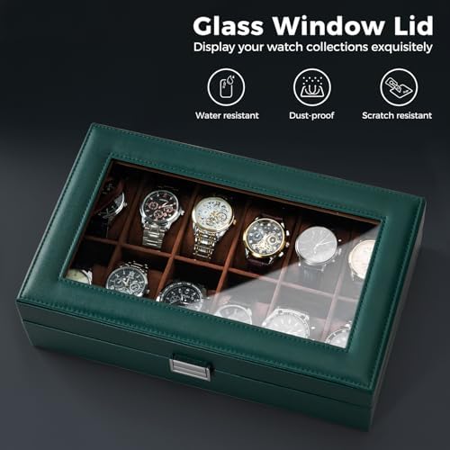ProCase Watch Box Organizer, 12 Slot Watch Display Case, MidnightGreen - Image 2