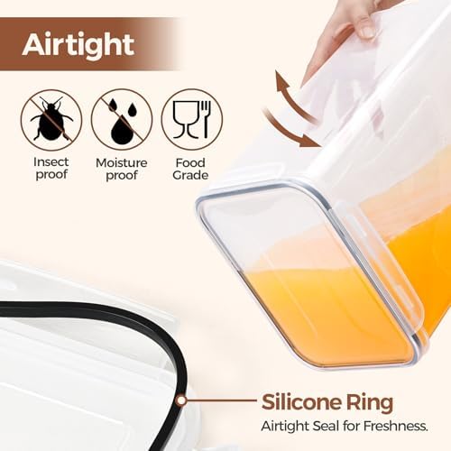ComSaf Airtight Rice Storage Container with Lid 10Qt 2Pack, Large Capacity - Image 5