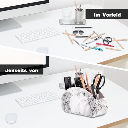 Remote Control Holders Organizer Box with 5 Compartment PU Leather Caddy - Image 3