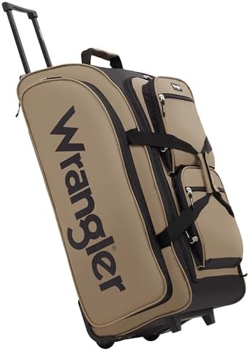 Wrangler Wesley Rolling Duffel Bag, Tannin, Large 30-Inch by Wrangler%C2%AE