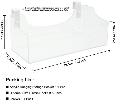 Acrylic Hanging Bedside Shelf - Multiple Purpose Bedside Caddy For Bed/Bunk Bed,Cubical Wall Shelf Storage Organizer File Holder For Home Office(Clear) - Image 2