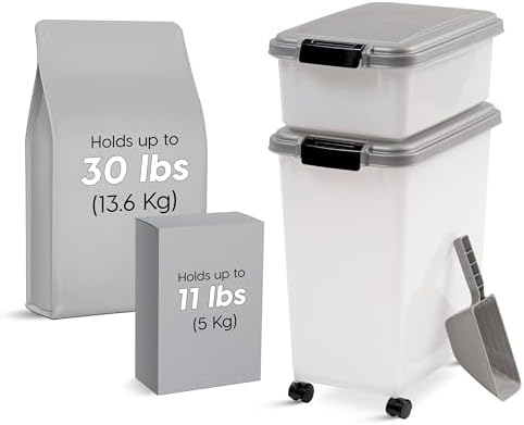IRIS USA Dog Food Storage Container, Up to 30+11 lbs, Silver - Image 2