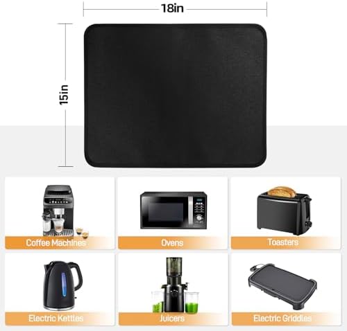 Heat Resistant Mats for Air Fryer on Countertop, 18 x 15in, Black - Image 5