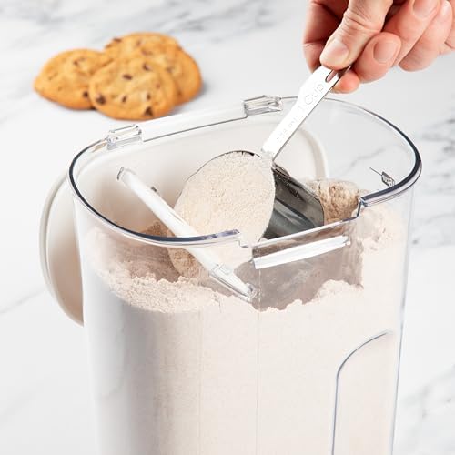 ProKeeper+ Airtight Food Storage Container Set – Clear Plastic Flour and Sugar Canister Set with Magnetic Accessories for Kitchen Organization (White, 9-Piece) - Image 5