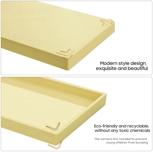 Vanity and Bathroom Tray, 7.7" ABS Countertop Organizer,Waterproof Vanity Tray for Toilet Tank,Perfume,Soap,Keys,Bathroom Accessories,Kitchen and Bath Trays,Non Slip Small Trays,Gold - Image 6