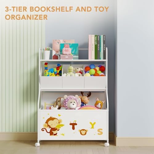 BBLIKE Toy Storage Organizer, Large Toy Box with Wheels for Boys and Girls - Image 2