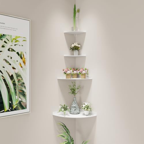 Corner Floating Shelf, 3.0mm Aluminum Alloy Corner Shelves Wall Mounted (6 inch Corner Shelf White) - Image 5