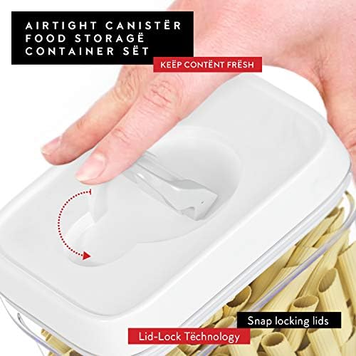DWËLLZA KITCHEN Airtight Food Storage Containers with White Lids 1.7L - 4 Pc Air Tight Pantry Storage Containers Clear Kitchen Organization and Storage Set BPA-Free - Keeps your Food Fresh & Dry - Image 4