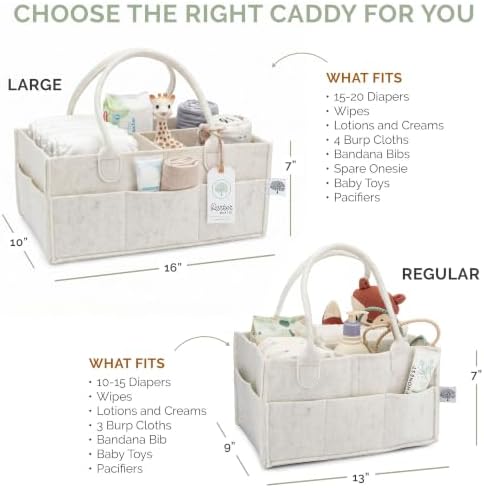 Parker Baby Co. Felt Diaper Caddy Organizer - Regular, White - Image 3