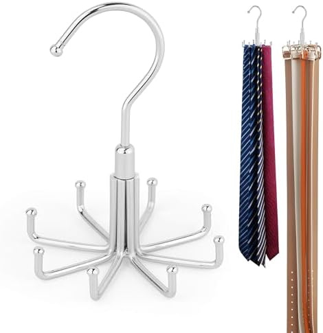 ZEDODIER 2 Pack Tie Hangers for Closet, Rotating Tie Organizer, 16 Hooks by ZEDODIER