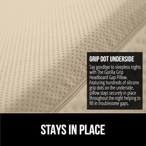 GORILLA GRIP Patented Bed Wedge Pillow for Headboard Gap, King, Cream - Image 4
