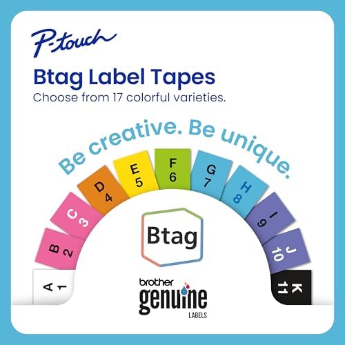 Brother P-Touch PT-N20 Personal Desktop Label Maker, Portable, Handheld and Prints, P-Touch Btag ~½” (12mm) Wide Color Personalized Label Tapes - Image 6