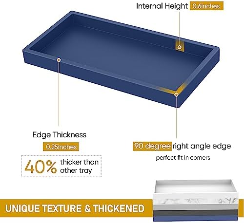 Silicone Bathroom Tray,Shatterproof Tray for Bathroom Counter（Sapphire Blue） - Image 3