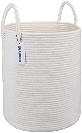 XUANGUO White Cotton Rope Laundry Basket Hamper for Clothes Large by XUANGUO