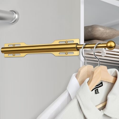 12" Valet Rod for Closet Pull Out (1 Pack, Brushed Gold) - Image 6