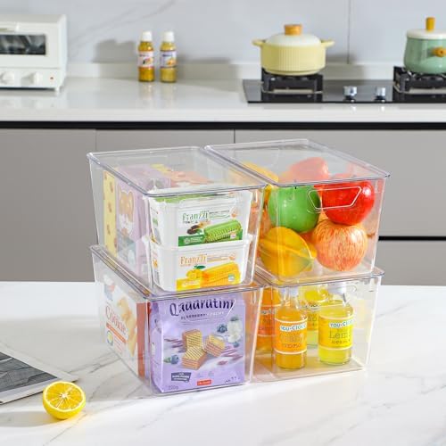 Freebat 12 Pack Clear Storage Bins with Lids, 7 Quart Pantry Organizer Bins - Image 5