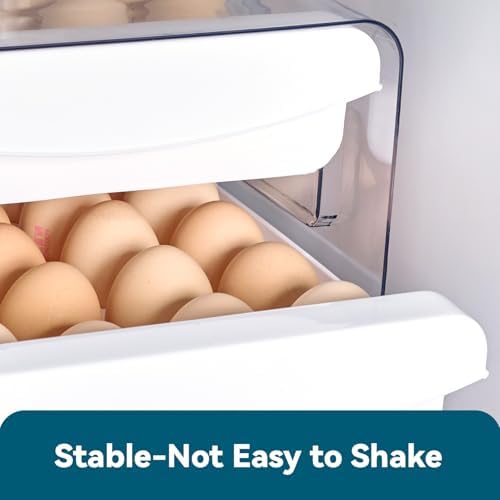 Luckore 2 Tier Egg Holder for Fridge Container for 40 Eggs with Drawer - Image 5