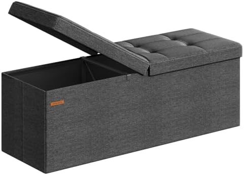 SONGMICS 43.3 Inches Storage Ottoman, Foldable Bench with Flipping Lid by SONGMICSbySONGMICSHOME