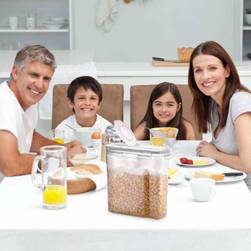 Simply Gourmet Airtight Cereal Containers with Lids – 4 Piece Tall Kitchen Pantry Organization Set, BPA-Free Clear Plastic, Pour Spout Lids for Breakfast Cereal, Rice, Flour, Sugar, Snacks - Image 4