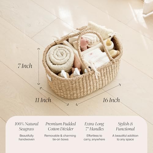 BEBE BASK Premium Baby Diaper Caddy Organizer Basket with Cotton Divider - Image 4