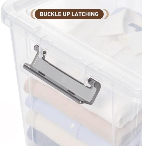 Citylife 17 QT Plastic Storage Bins with Latching Lids Stackable Storage Containers for Organizing Large Clear Storage Box for Garage, Closet, Kitchen, 4 Packs - Image 3