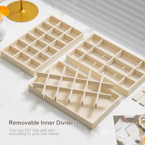 SPAKOWN Jewelry Trays Organizer for Drawer 9 Set of Small Jewelry Display - Image 4