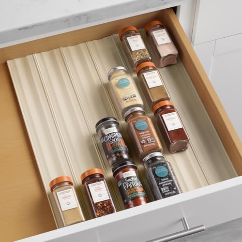 YouCopia SpiceLiner Adjustable Spice Drawer Liner, 10ft Roll, Sandstone, Seasoning and Spices Bottle Organizer Insert by YouCopia