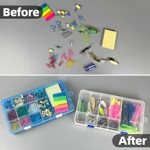 DUOFIRE Plastic Organizer Storage Box, Adjustable Divider 18 Grids, 1 Pack - Image 6