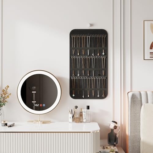 Hanging Jewelry Organizer for Necklaces Earrings, 1-Pack, Black and White - Image 3