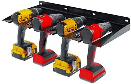 UNITEDPOWER Electric Drill Storage Rack, Holds 4 Drills, Wall Mounted Power Tool Organizer for Battery Powered Hand Tools, Workshop, Shed, Garage, Home (Drill Rack) - Image 2