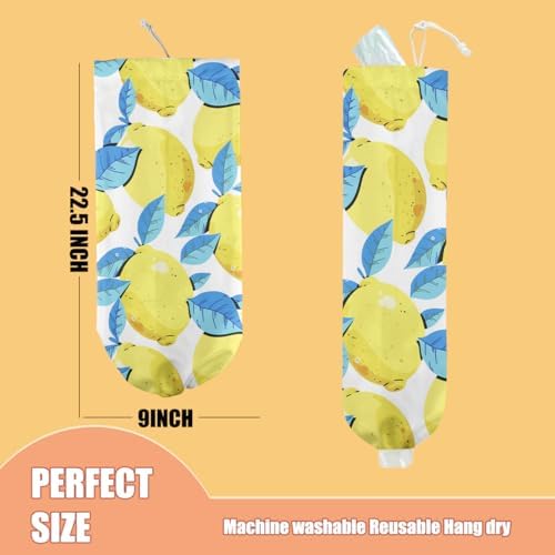 Lemon Plastic Bag Holder, Lemon Gifts Wall Mount Grocery Bag Holder - Image 2