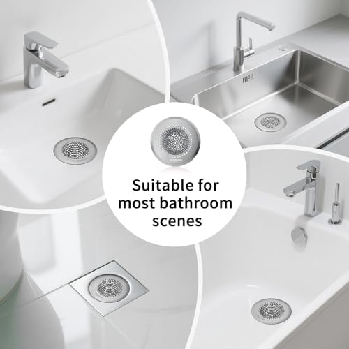TRAPMATE Hair Catcher Shower Drain, Prevent Clogging Bathtub Drain Hair Catcher, Easy Clean 304 Stainless Steel Shower Drain Cover Protector for Bathroom Regular & Pop-up Drain (Light Gray) - Image 5