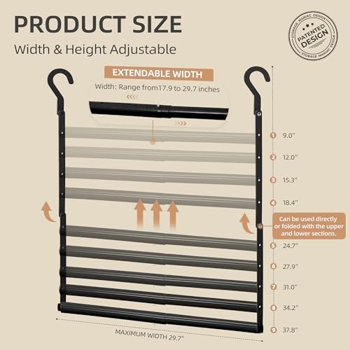 STORAGE MANIAC Adjustable Closet Rod for Hanging Clothes, 2 Pack Black - Image 2