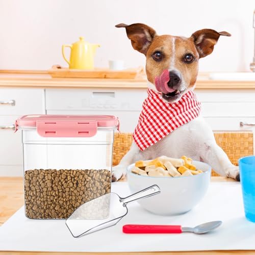 Patelai 6 Pcs Dog and Cat Food Storage Containers 2 Scoops, Pink - Image 5