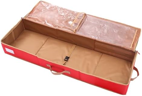 Sattiyrch Gift Wrapping Paper Storage containers,600D Oxford Fabric Christmas Ribbon Gift Bag Bows Storage Box,Holds up to 20 Rolls,42"W x 14"D x 5.5"H (Red) - Image 3