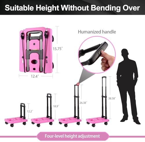 GtIiFmTe Foldable Hand Truck, Lightweight Luggage Cart for Airport Car Seat - Image 5