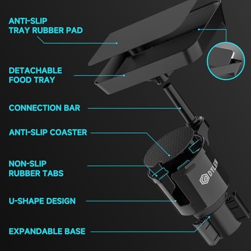 DYLEN Car Cup Holder Tray, 9.5”Detachable Car Food Tray Table for Eating - Image 2