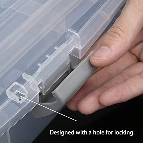 Tosnail 10-Inch 2 Layers Clear Plastic Craft Organizer Box Storage Container for Sewing, Painting, Arts - Image 6