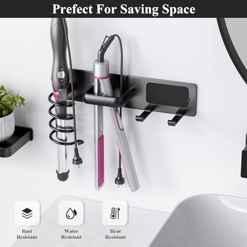 Tindbea Hair Dryer Holder Wall Mount Aluminum Alloy Hot Tools Organizer - Image 5