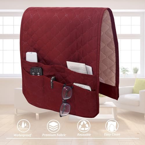 Armchair Caddy for Couch Remote Control Holder with 4 Pockets, Red 1 Pack - Image 5