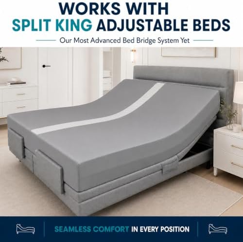 3-in-1 Split King Gap Filler for Adjustable Bed, Gray, 79"x79" - Image 4