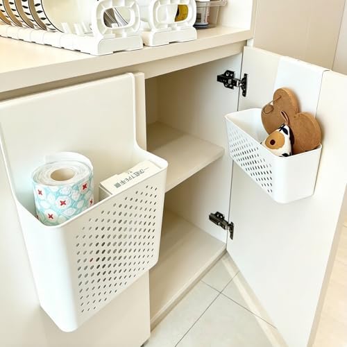 Over The Door Cabinet Organizer, Hanging Storage Basket, Wall Mount Pantry Organizer, Plastic Rack for Kitchen, Drawer, Bathroom, Garden Shed, Space Saving Holder（9.2" x 4" x 9.6") - Image 3