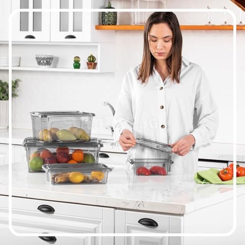 Tribello 12.5 Quart Storage Bins with Lids, Plastic Storage Containers with Latching Lids For Organizing - Tinted - (15.5’ x 12” x 6”) - Set of 2 - Made in EU - Image 6