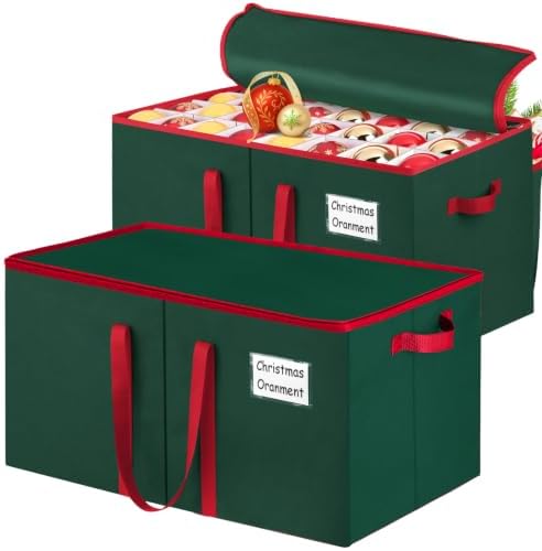 SeasonBliss Christmas Ornament Storage Box, Large Holds 256 Balls, Green by Unknown