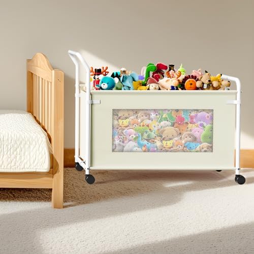 KEEGH Extra Large Toy Box for Kids, Heavy Duty Toy Storage Organizer, Beige - Image 6