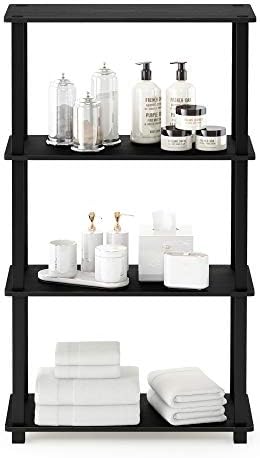 Furinno TURN-S-TUBE Toolless 4-Tier Storage Shelves, Book Shelf, Americano - Image 4