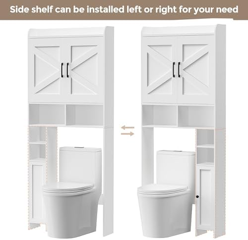 Homhedy Wooden Over The Toilet Storage Cabinet with Barn Door - Image 5