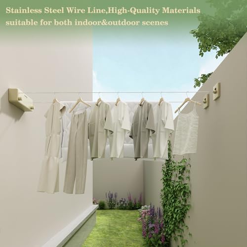 Danpro Retractable Clothesline, 2x13.8ft Designer Drying Line for Luxury Bedroom/Closet, Seamless Blending with Modern Interiors(Gold) - Image 3